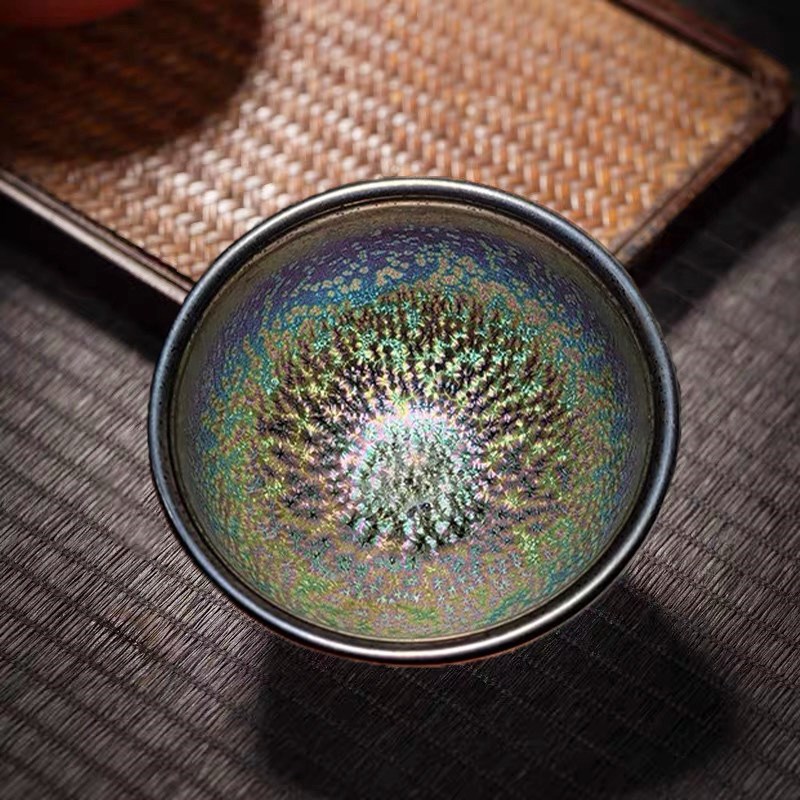 彩钻陶瓷主人杯家用品茗杯喝水泡茶专用个人功夫茶盏茶具单杯客杯