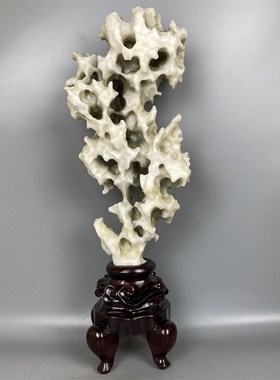 中式太湖石原石头摆件 家居会所玄关装饰奇石观赏石 自然石景观石