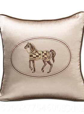 枕沙发客厅橙色马不抱枕套BZ001含芯轻奢靠垫车载靠枕代简现约靠