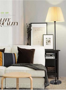 现代简客厅台卧D室床头灯L086欧式创意布艺装饰遥控LE落地灯调光