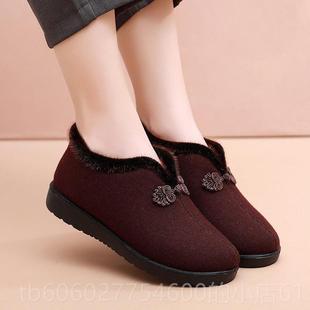 SQ2618冬季 式 女妈妈鞋 中老棉鞋 加绒保暖防奶 正女牌老北滑京年布鞋