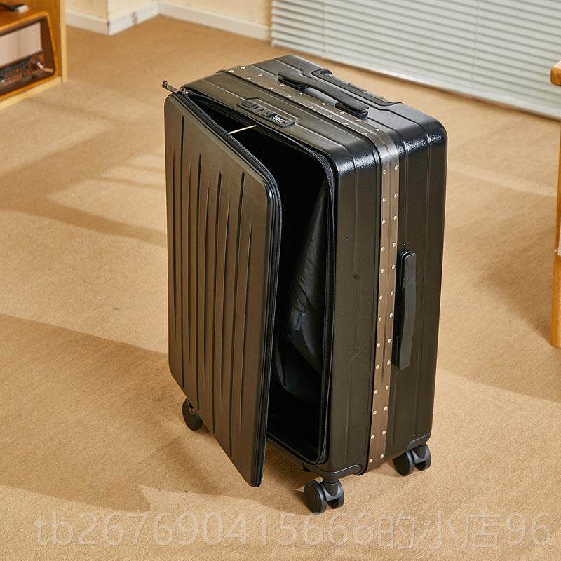 高档新款侧开盖行李多箱功能拉杆箱0寸出差登箱机商2务密码旅行箱
