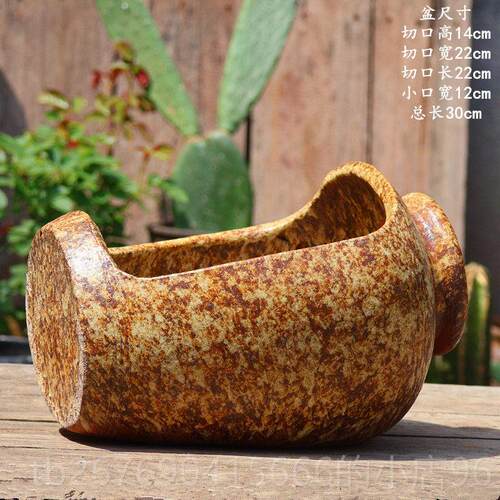 高档手工覆罐粗陶无孔花古盆陶水培创意铜钱草盆水仙花盆盆碗莲鱼