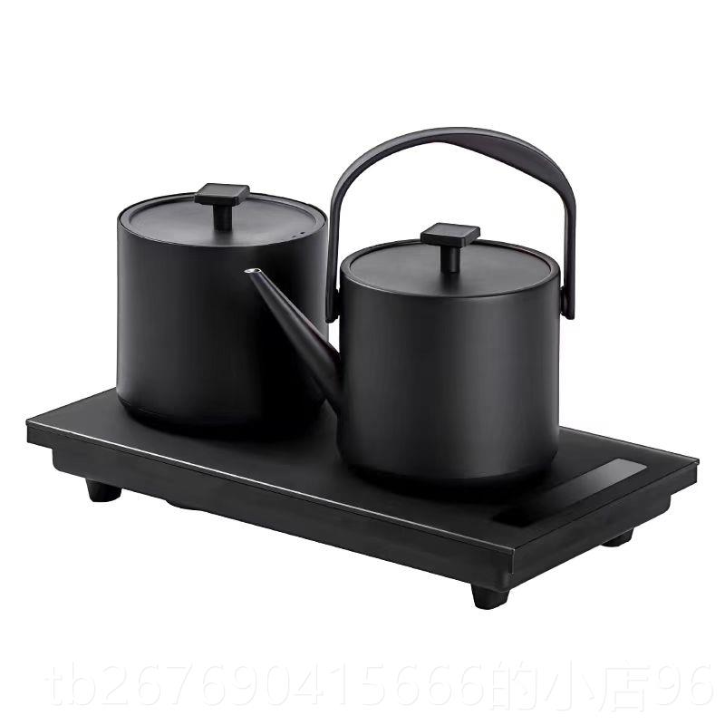 高档代简约阳黑色实现木木台茶桌白蜡会客洽谈桌烧水壶一体家用茶