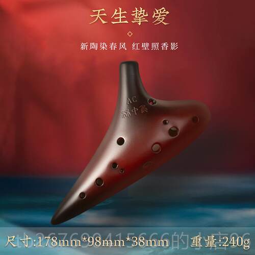 高档林中鸟陶笛 2孔笛AC陶初学入门中音调十二孔薰烧1专c业演奏型