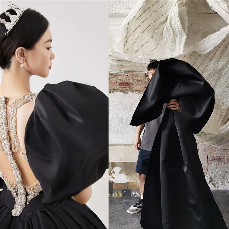 平纹婚纱缎礼服面料硬挺挺括廓形大裙摆蓬蓬裙布料泡泡袖立体加厚,居家布艺,海绵垫/布料/面料/手工diy,淘宝优惠券,粉丝福利购,淘宝优惠卷