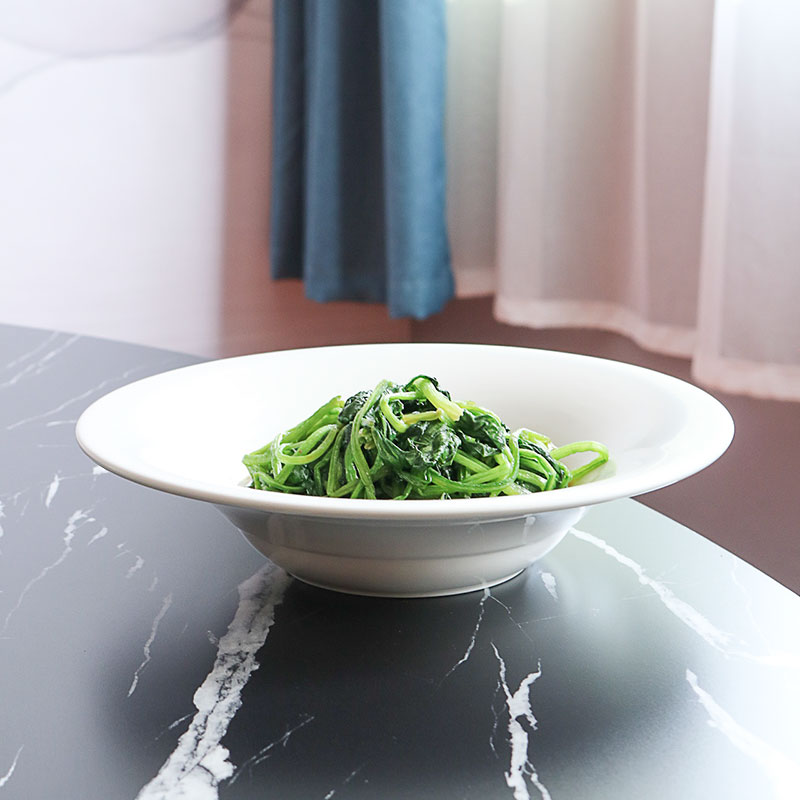 土菜馆休闲农场特色陶瓷圆形炒盘子小菜小炒盘饭店蔬盘子喇叭深盘