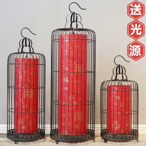中式铁艺鸟笼灯吊灯餐厅酒楼茶楼包厢复古建筑装饰灯笼过道落地灯