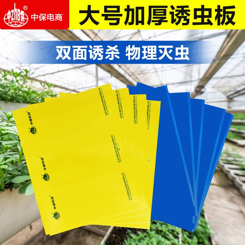 黄板蓝板粘虫板蓟马纸贴飞虫小黑飞果园花园沾果蝇诱捕器粘板大棚