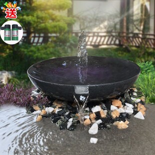 流水喷泉景观摆件定做青石流水盆庭院石材鱼池装饰水钵石盆喷水池