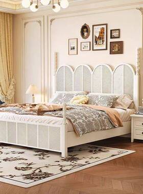 式复实古床黑色中古风双人床现简约美式木床主代卧高法无品牌/端