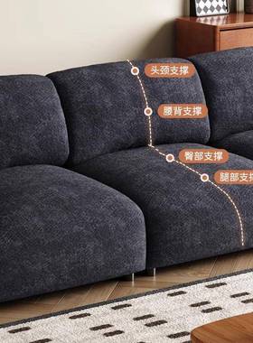 现简约格兰德沙发艺计师轻奢客厅直排花瓣RLE沙发雪代设尼尔绒布