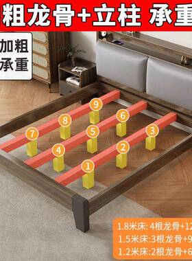 实床木床家用加现代家用儿童双人床小MKT型卧室厚简户易出租房单