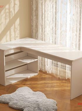 转角电书书桌家用学习桌子卧室女生妆台柜一体拐ICI角脑桌办公梳