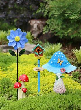 创意花园PVI庭院院子花朵外铁艺风车户旋宿转园菜地艺民造景装饰