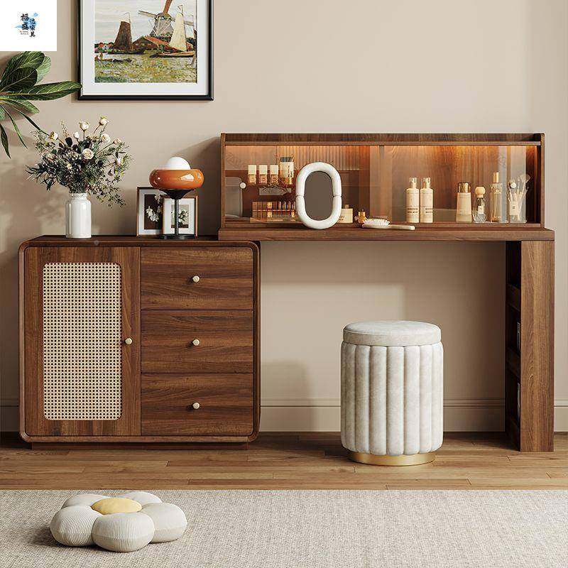 中古藤编木框梳台妆斗柜风一体主卧室MYD可实伸缩转角储物化妆书,住宅家具,梳妆台/桌,淘宝优惠券,粉丝福利购,淘宝优惠卷