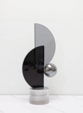 现代简约轻饰奢水几何艺术摆公晶件客厅办XLL室展示柜样板间桌面