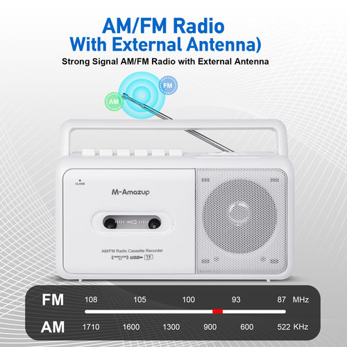 跨境便携外放磁带机Boombox，带USB, AM和FM立体声复古卡带机