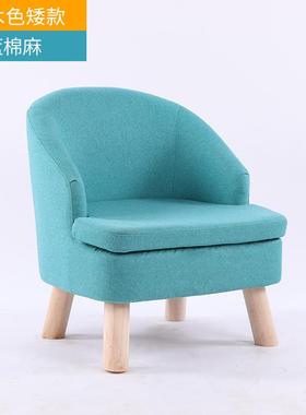 单人闲GWT布艺小沙发椅矮凳背简约可现代靠小户型阳台客休厅展厅