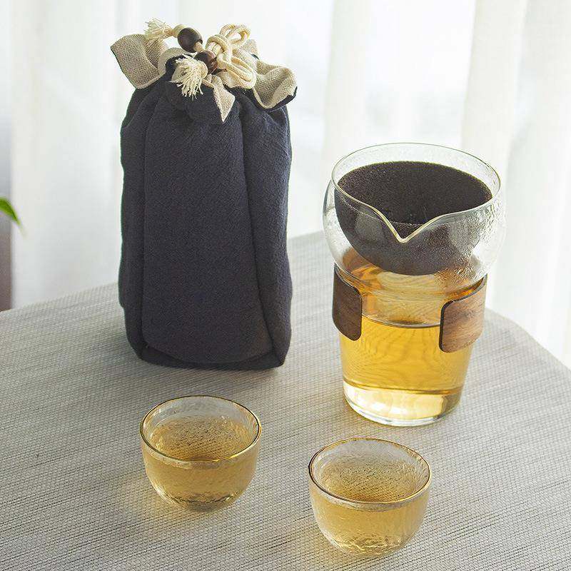 摇GNM摇泡旅茶行具滤自套动茶具懒人自动泡茶器耐热玻璃自带过陶