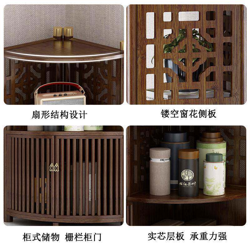 新客中式转角柜落DHS地厅墙柜角茶具角收纳架落书柜卧室三角形角