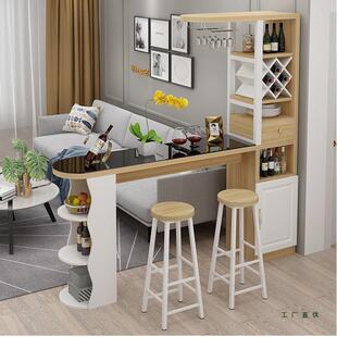 靠柜墙吧台桌家用现WYU代轻奢柜隔断客厅餐厅小餐桌户型阳台高酒