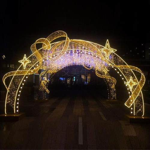 梦幻灯光无品牌/节le日d造燈亮化工程秀灯光节户外商场拱型门图案