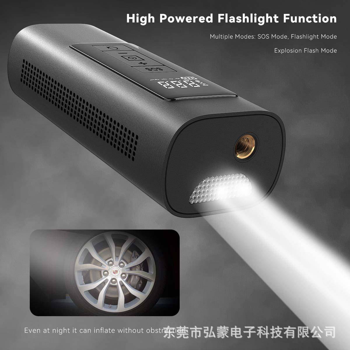 新款充气泵迷你便捷式无MRN线数多功类能电动车轮胎球汽充显气泵