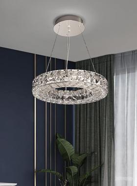 轻奢风水晶吊灯室现YSL-5994代约ed客厅灯大气圆形卧餐厅l别墅简