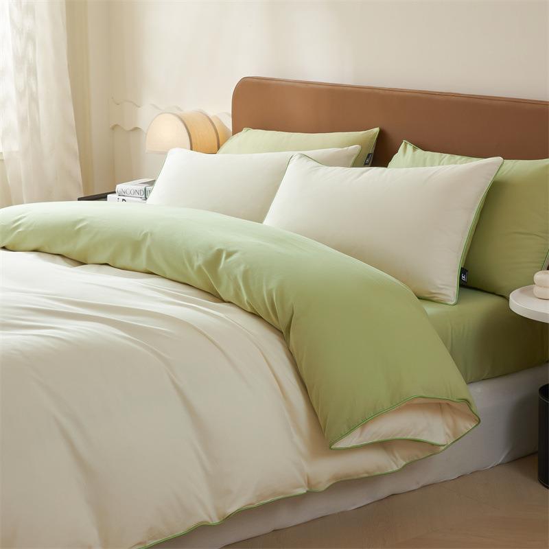 A类四00支长绒棉磨毛全件套简棉SUN约纯棉1床单被套床笠三件套四