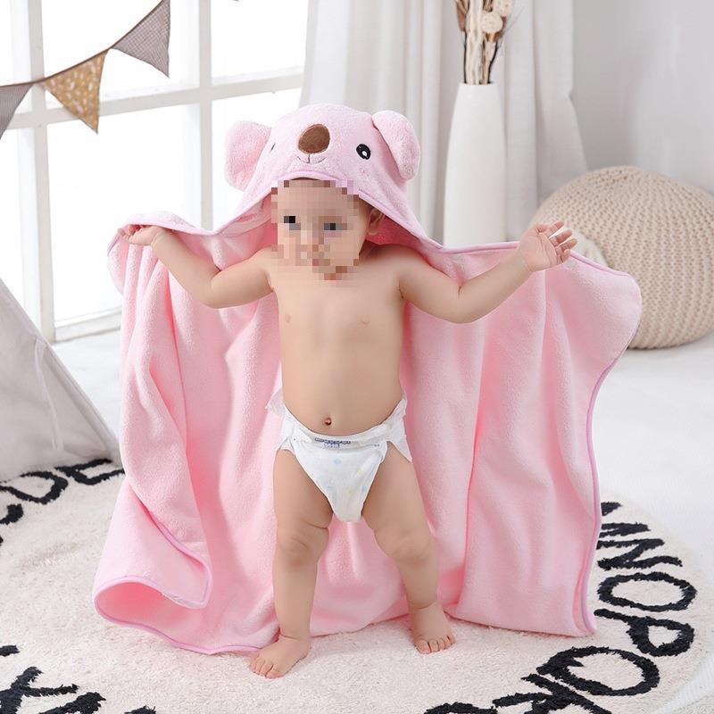 婴浴DEX儿巾带帽水斗不篷非棉吸速干宝宝洗澡新生儿童掉毛可穿浴