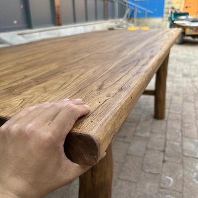 老榆木桌实木复古茶桌茶长条餐桌台板家用原木桌985子面吧台长桌