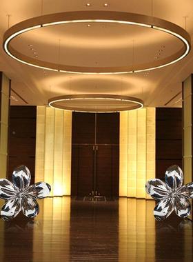 户LWE外塑不朵锈钢花雕塑地金属海棠花喇叭花房产园林景观雕厂家