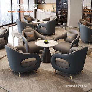 轻奢现桌代售楼处售楼部谈判圆一桌椅小桌待洽谈接洽谈桌椅SET组