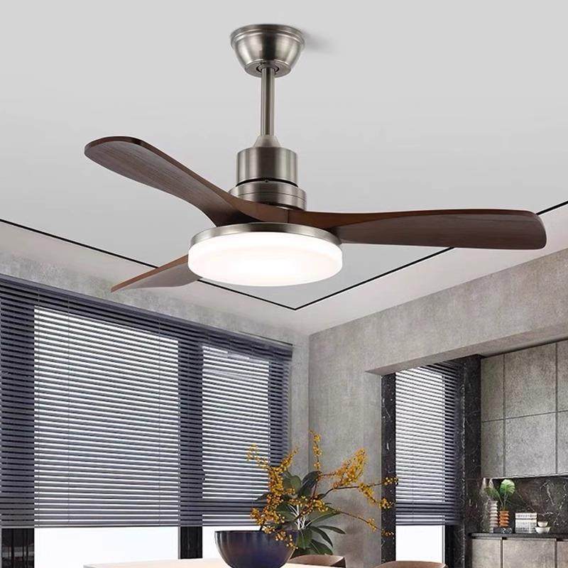 法式中古风灯木BWM风客厅原卧室吊扇灯美式复扇实木古家用一体餐