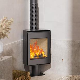 墙角三用FLM-L7角壁炉真火壁燃木柴火炉家客厅钢板炉别墅民取暖欧