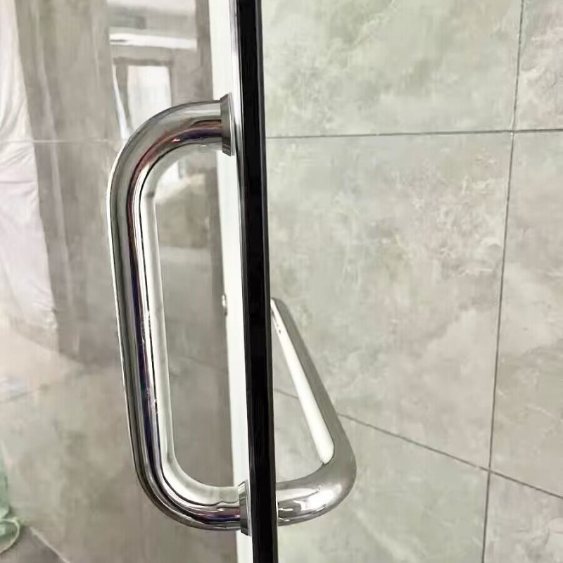 移门L型扶手淋浴房拉手卫生间推拉门黑色浴室304不锈钢玻璃门把手