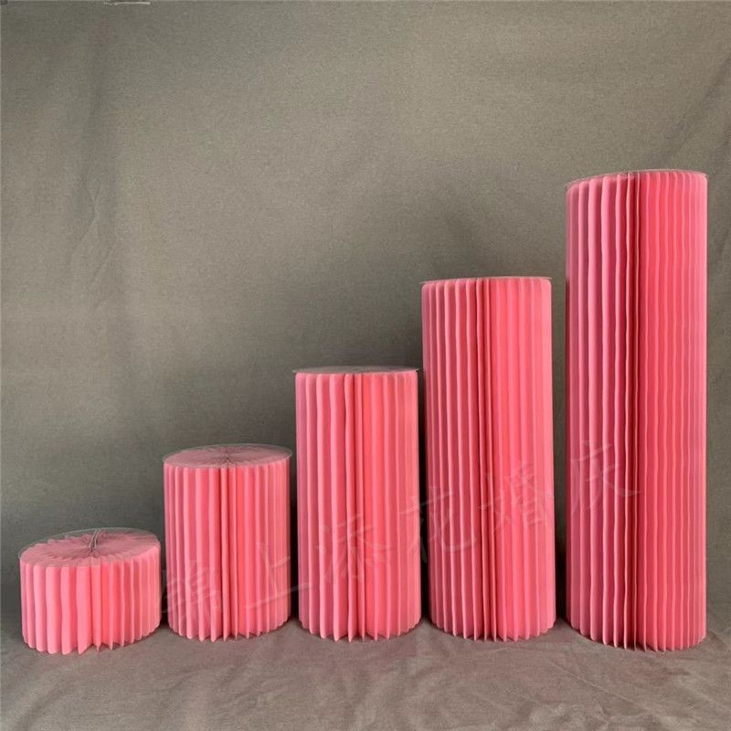 新款婚庆道具路引折纸甜品台可折叠柱子变形纸艺折柱橱窗布置展示