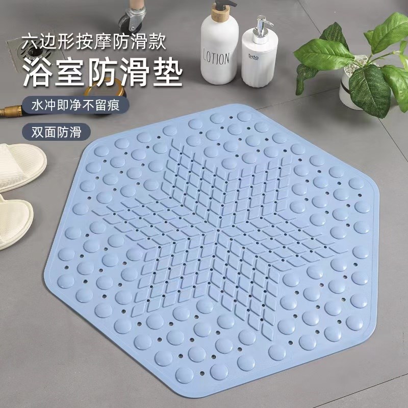 浴室防滑垫纯色淋浴房卫生间洗手间带吸盘垫子家用洗澡按摩垫