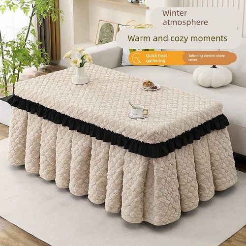 烤火桌子罩套高级感长方形加绒加厚电烤炉桌子取暖桌布新款烤火被