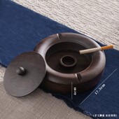 黑檀实木烟灰缸大号花梨带盖烟灰缸创意个性 复古客厅家用 潮流中式