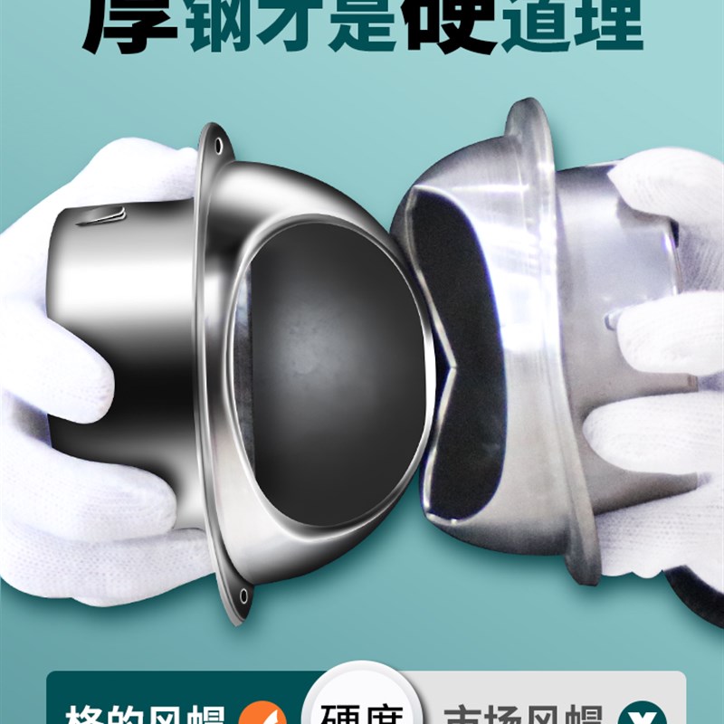 卫生间浴室浴霸通风排气口防风罩不锈钢风帽外墙出风口盖厕所网罩