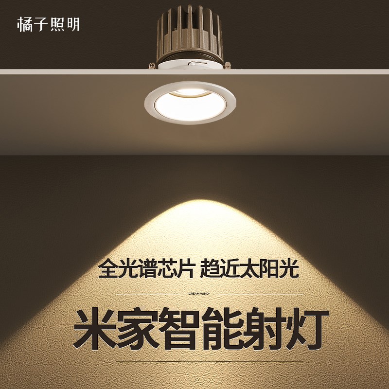 全光谱射灯 家用cob防眩嵌入式窄边筒灯无主灯客厅led天花灯