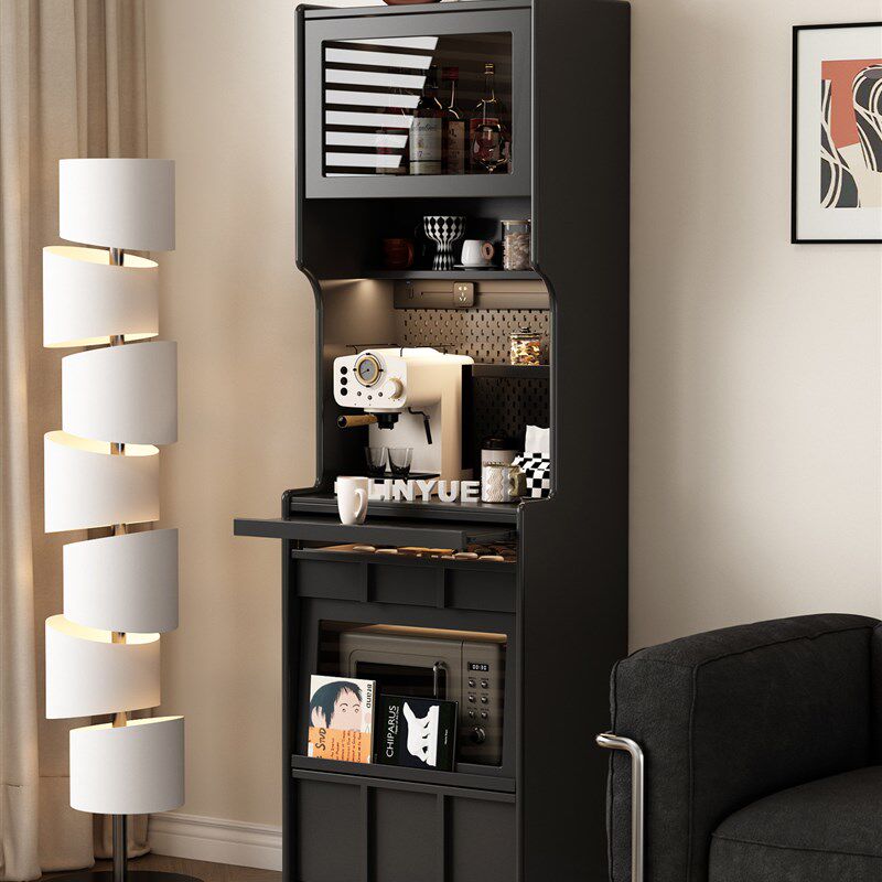 实木餐边柜咖啡柜小户型沙发靠墙一体高边柜酒柜置物柜窄款茶水柜