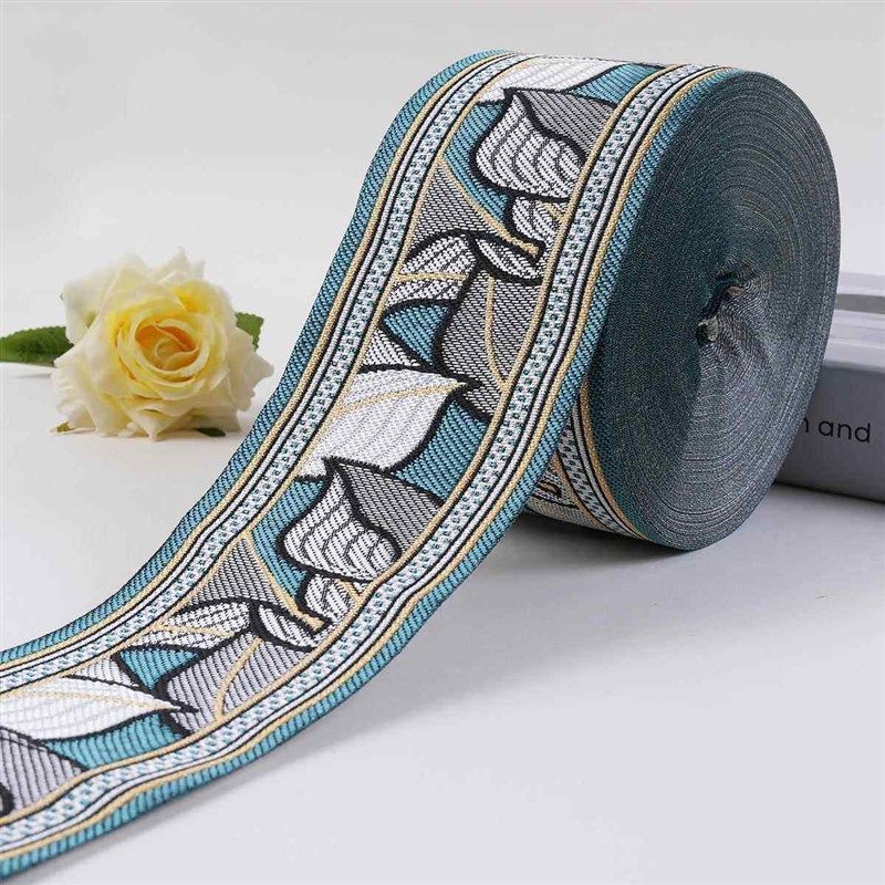 窗帘立边侧拼接中式提花边8厘米桌布边装饰沙发垫抱枕辅料8R1283