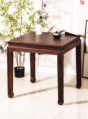 鸡翅木餐桌椅组合中式儿童学习桌实木方桌茶几小户型矮桌红木地桌