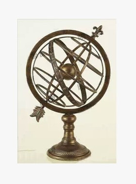 复古地球仪装饰品摆件酒吧做旧家居柜子酒柜摆饰艺术收藏小创意