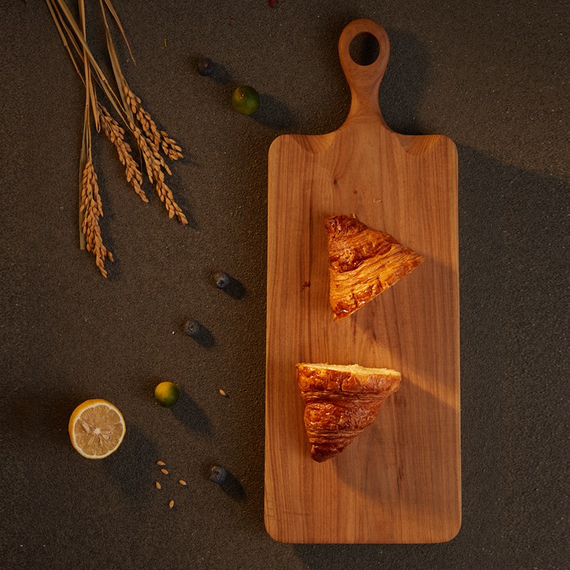 见粟 榆木榫卯砧板面包板菜板牛西餐板摆盘 天然实木设计师手工