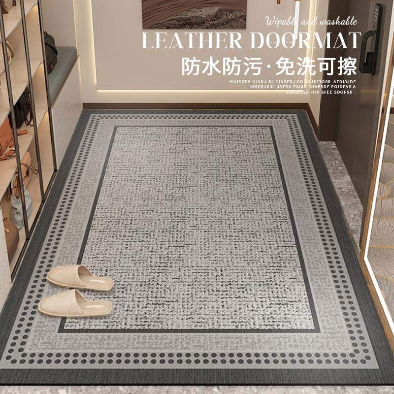 入户门地垫进门门口高级感皮革耐脏地毯2024新款可裁剪免洗可擦垫