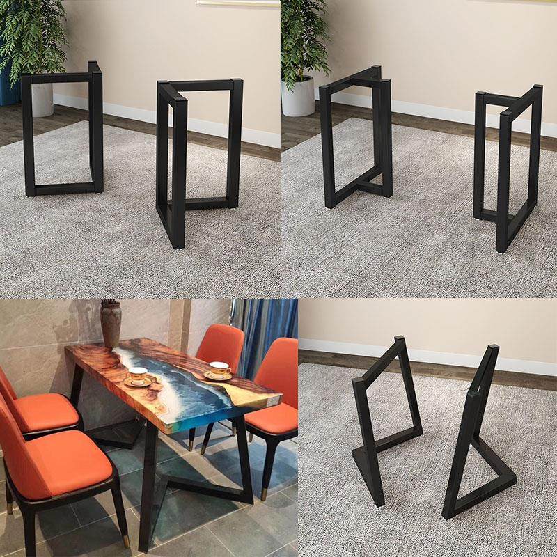 桌腿支架大板餐桌岩板铁艺桌子脚茶几办公会议桌书桌金属桌角台架
